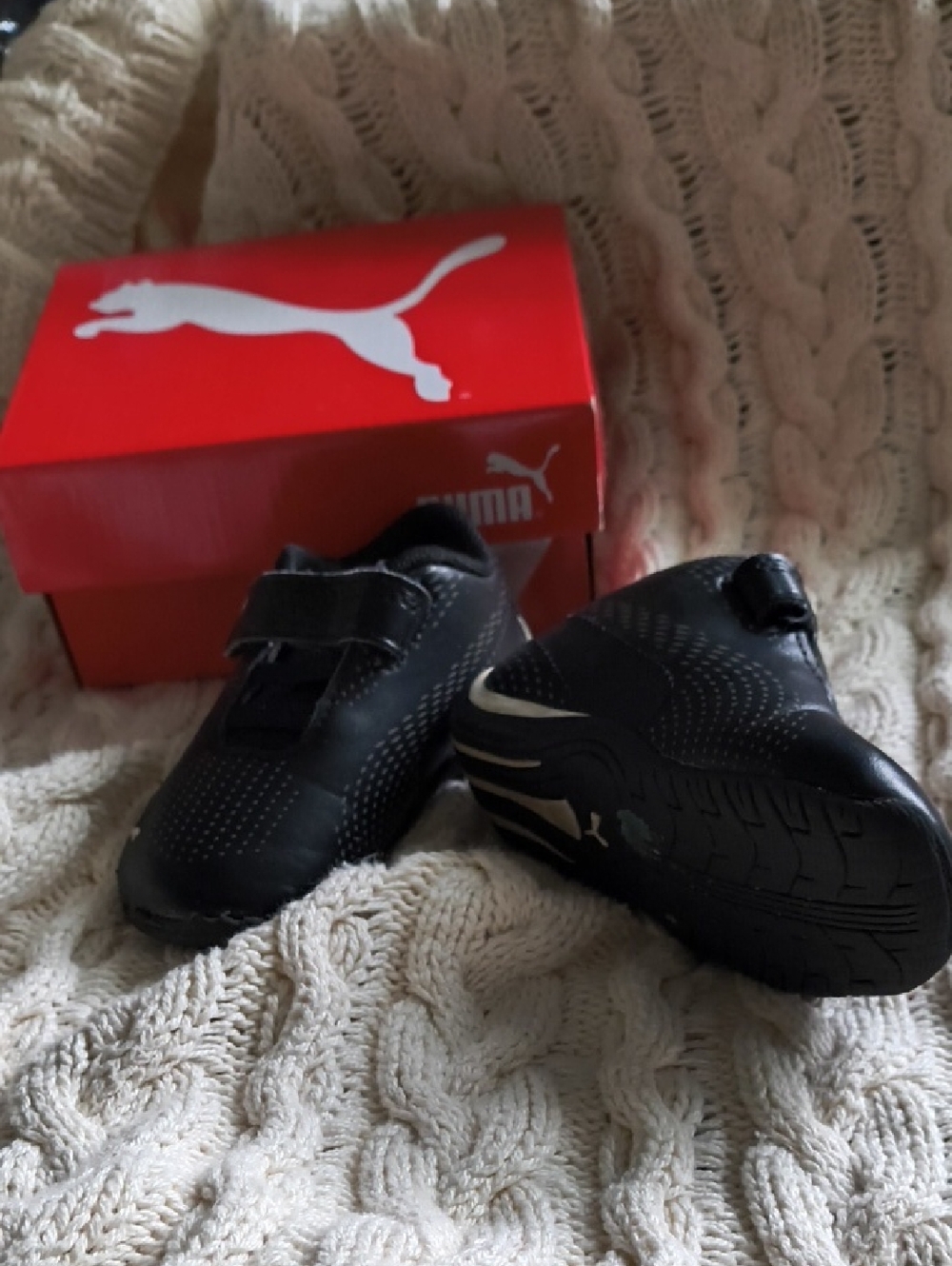 Ferrari Puma Black Toddler Velcro Slip-On Sneakers